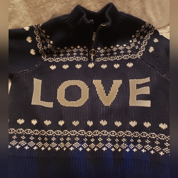 AERIE OVERSIZE FAIR ISLE LOVE SWEATER PULLOVER - Picture 5 of 7